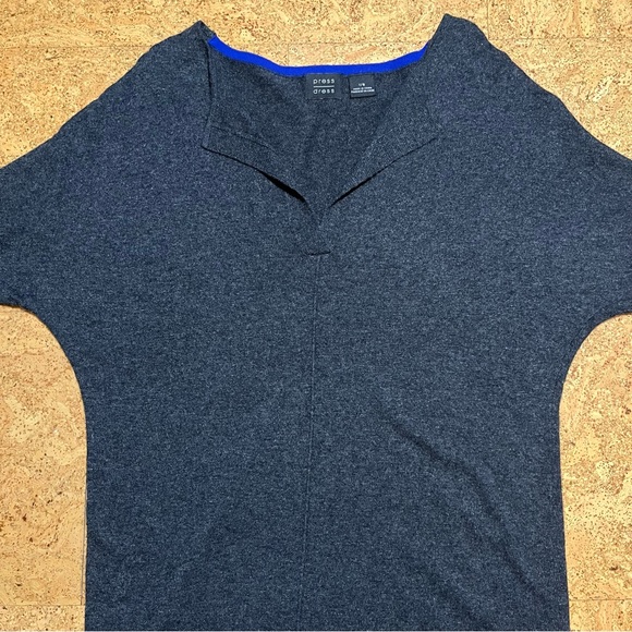 Press Dress Cashmere Blend V-Neck Short Sleeve Sweater Tunic Sz L - Picture 8 of 11